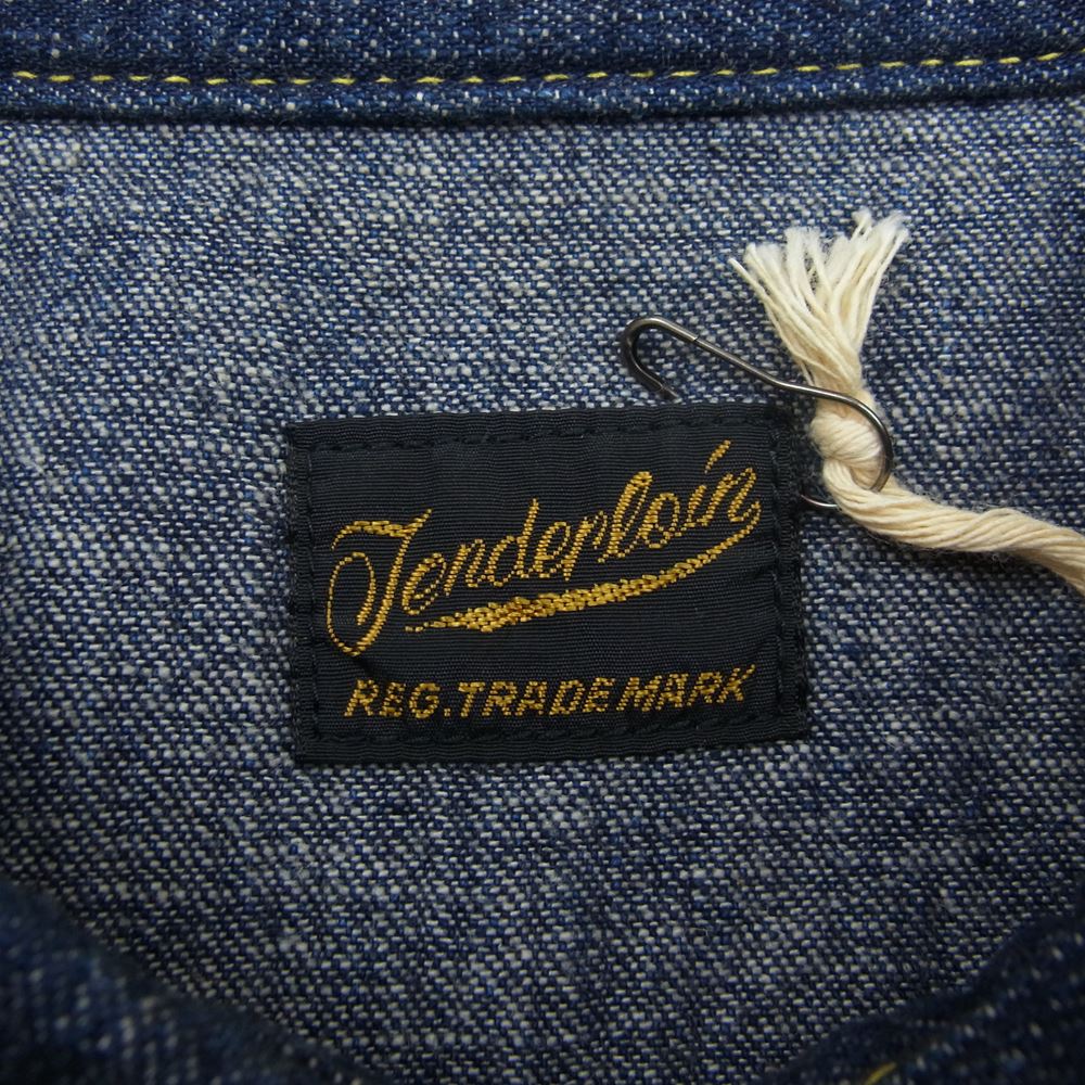 TENDERLOIN テンダーロイン SADDLE MAN DENIM SHT サドルマン デニム 長袖 シャツ インディゴブルー系 S【美品】【中古】