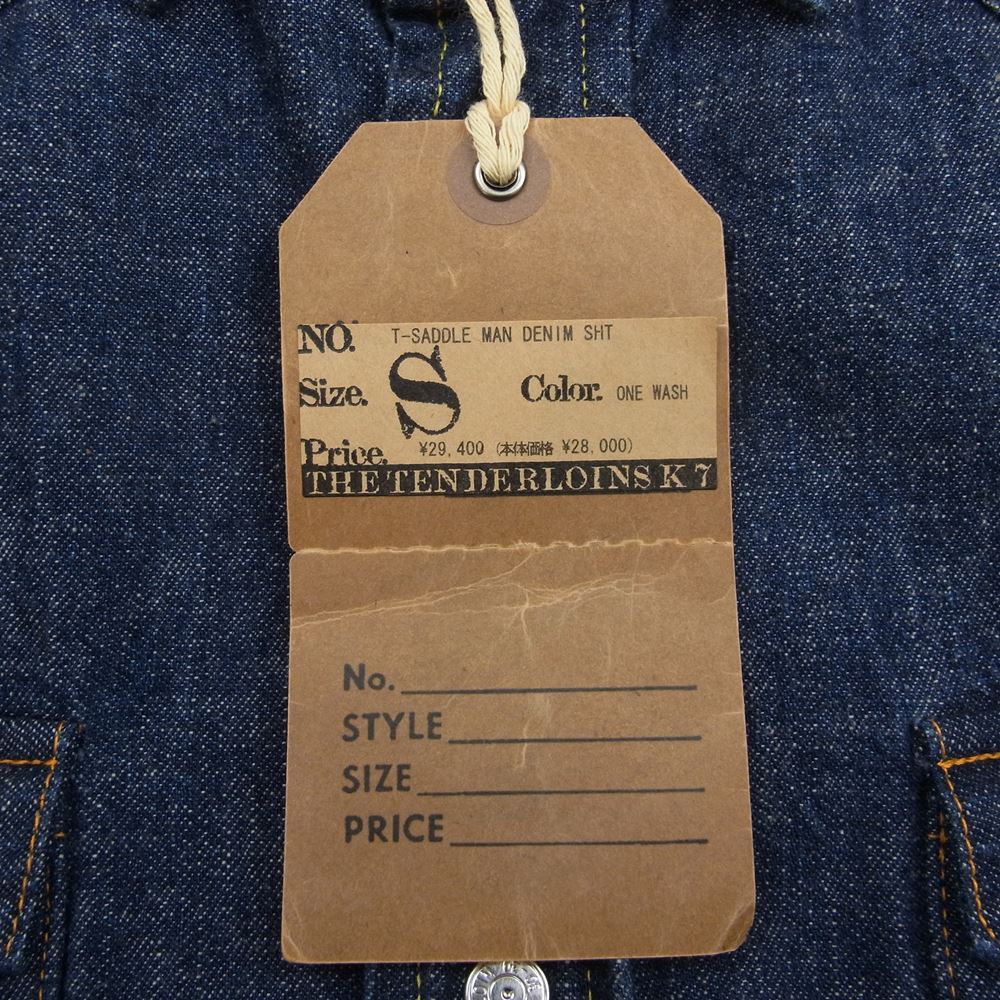 TENDERLOIN テンダーロイン SADDLE MAN DENIM SHT サドルマン デニム 長袖 シャツ インディゴブルー系 S【美品】【中古】