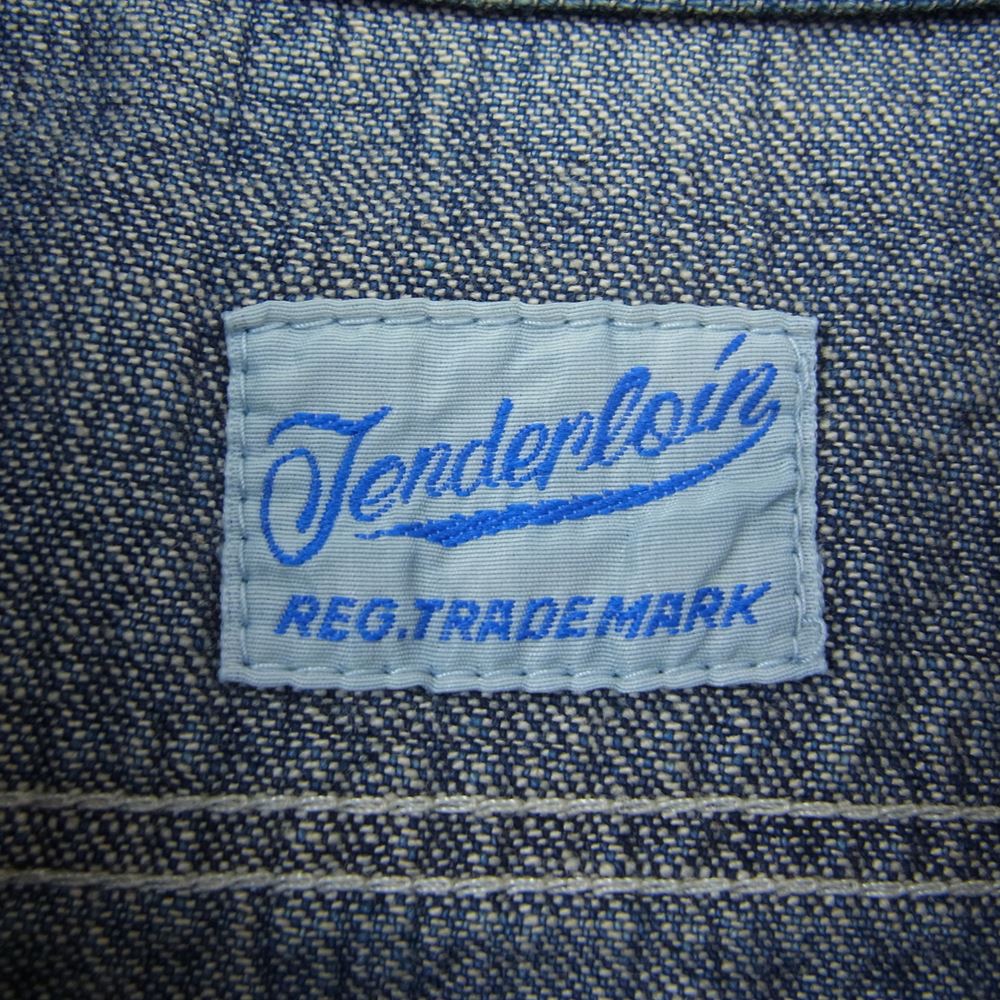 TENDERLOIN テンダーロイン T-DENIM STAND SHT デニム スタンドカラー 長袖 シャツ インディゴブルー系 S【中古】
