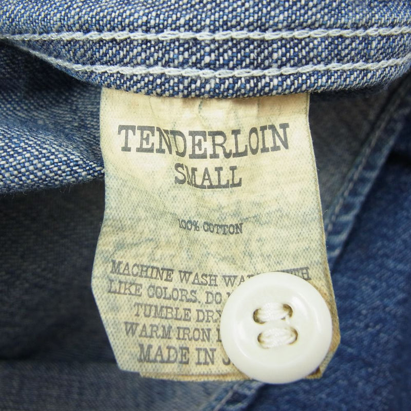 TENDERLOIN テンダーロイン T-DENIM STAND SHT デニム スタンドカラー 長袖 シャツ インディゴブルー系 S【中古】