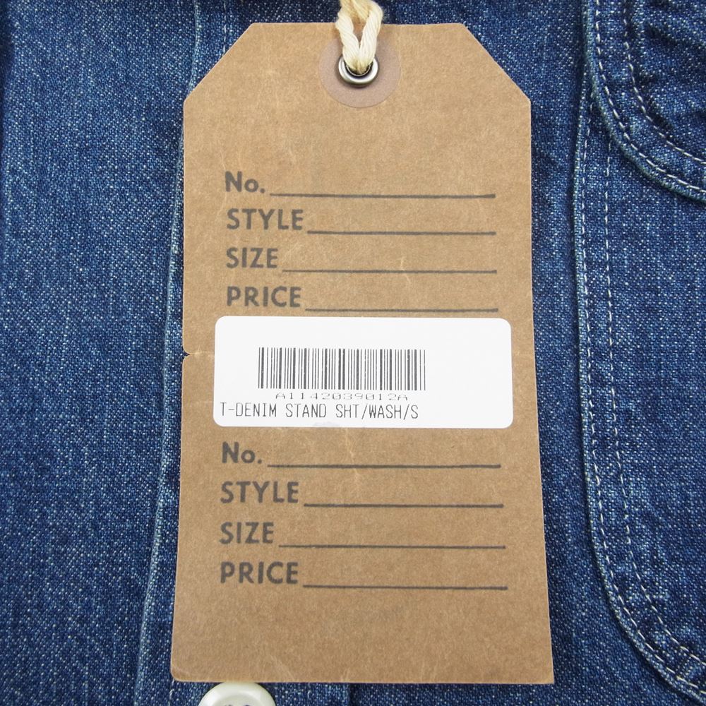TENDERLOIN テンダーロイン T-DENIM STAND SHT デニム スタンドカラー 長袖 シャツ インディゴブルー系 S【中古】