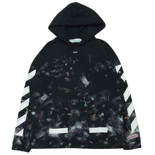 OFF-WHITE オフホワイト 17AW OMBB009F17619030 DIAG GALAXY OVER HOODIE ギャラクシー ビッグサイズ スウェット パーカー ブラック系 S【中古】