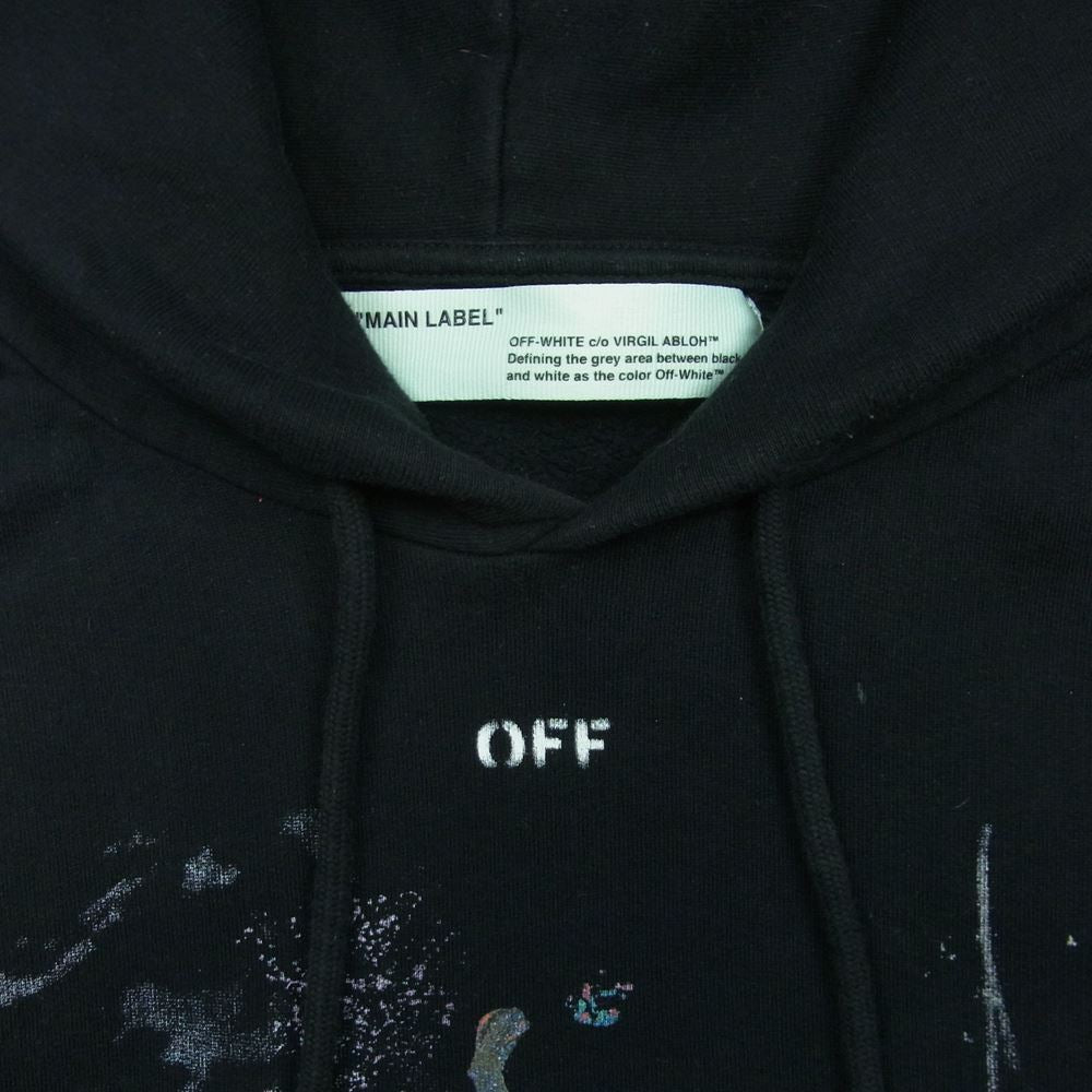 OFF-WHITE オフホワイト 17AW OMBB009F17619030 DIAG GALAXY OVER HOODIE ギャラクシー ビッグサイズ スウェット パーカー ブラック系 S【中古】
