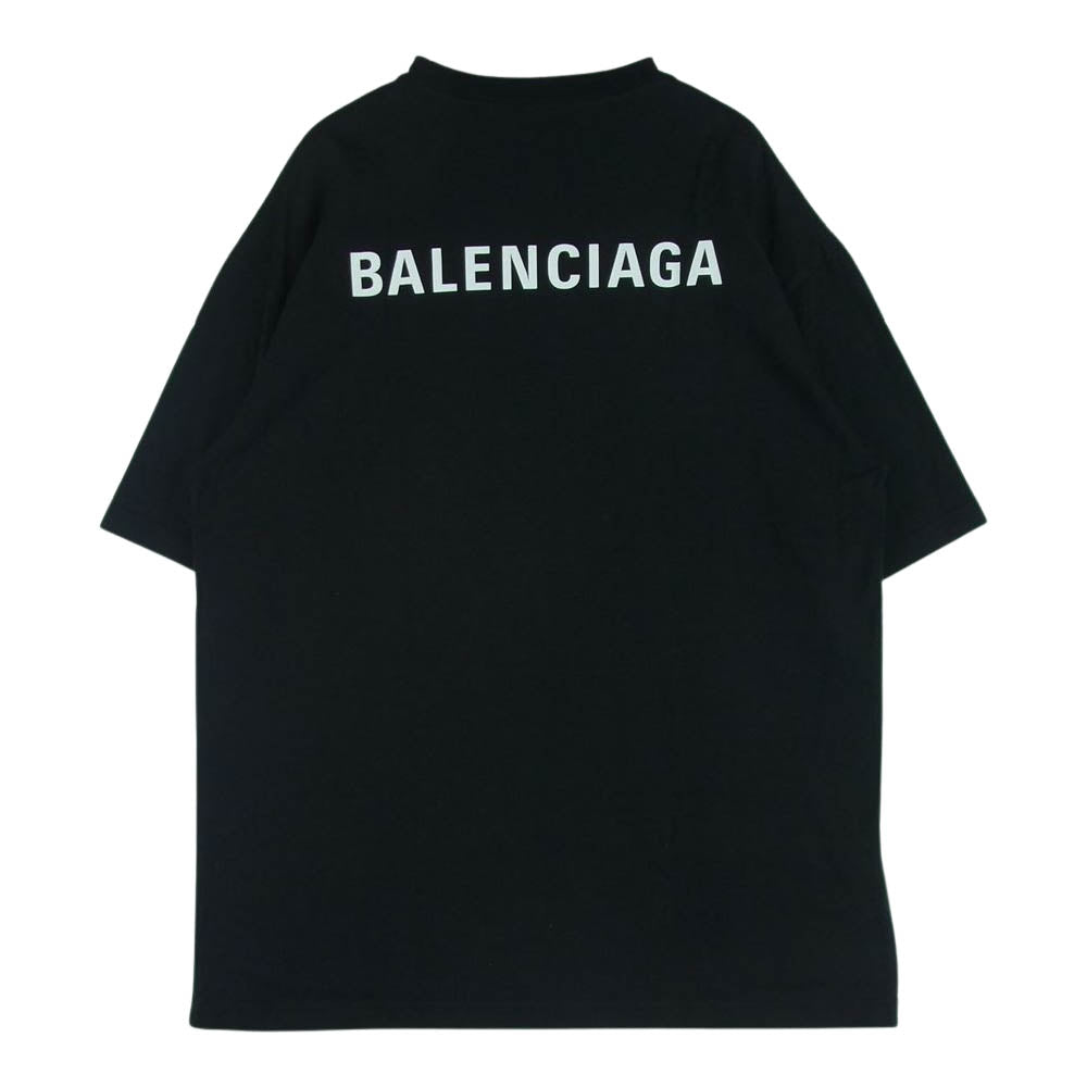 BALENCIAGA バレンシアガ 21SS 612966 TIVG5 UNISEX LOGO T SHIRT TEE バックロゴプリント 半袖 Tシャツ ブラック系 XS【中古】