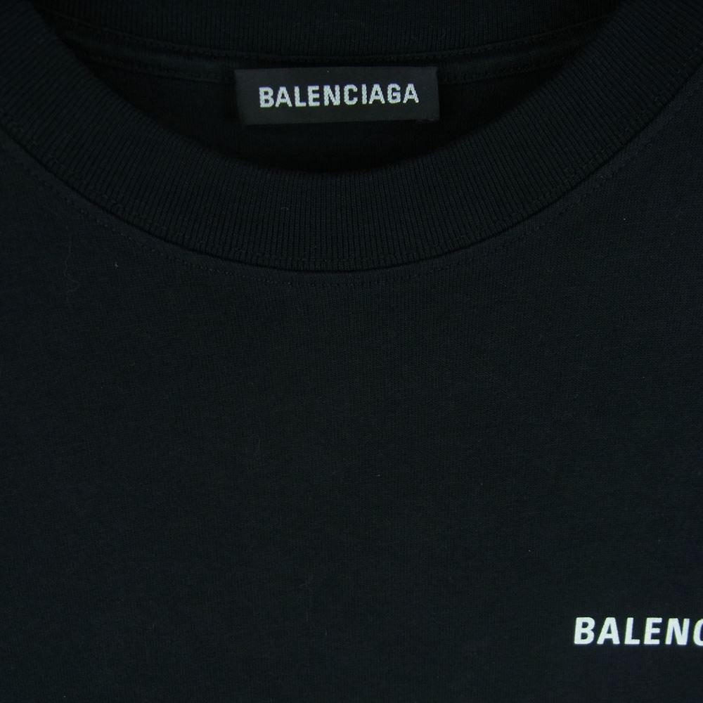 BALENCIAGA バレンシアガ 21SS 612966 TIVG5 UNISEX LOGO T SHIRT TEE バックロゴプリント 半袖 Tシャツ ブラック系 XS【中古】