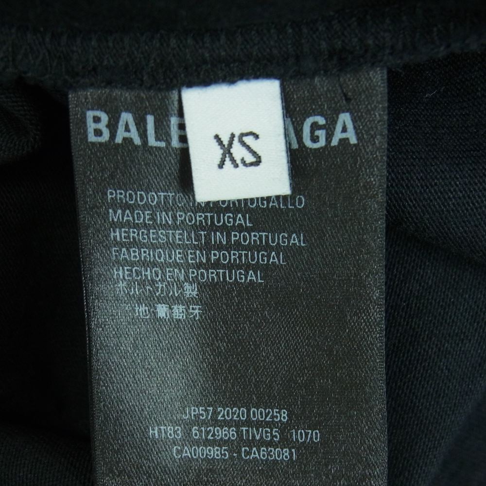 BALENCIAGA バレンシアガ 21SS 612966 TIVG5 UNISEX LOGO T SHIRT TEE バックロゴプリント 半袖 Tシャツ ブラック系 XS【中古】