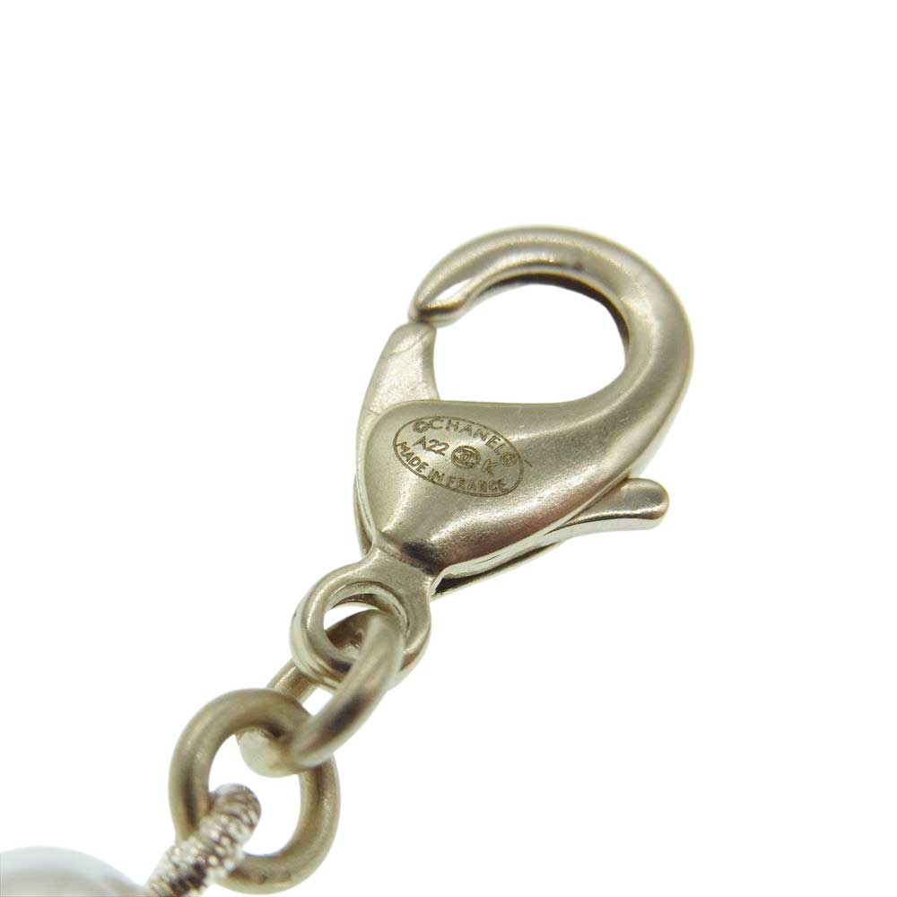 CHANEL シャネル 22AW A22 K ココマーク パール ストーン ネックレス ホワイト系 ゴールド系【中古】
