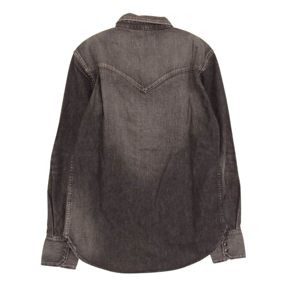 RUDE GALLERY BLACK REBEL ルードギャラリーブラックレーベル BR2735-3 ROAD JACK DENIM SHIRT VINTAGE WASHED ロード ジャック ウォッシュド ビンテージ加工 デニム シャツ ブラック系 M【美品】【中古】