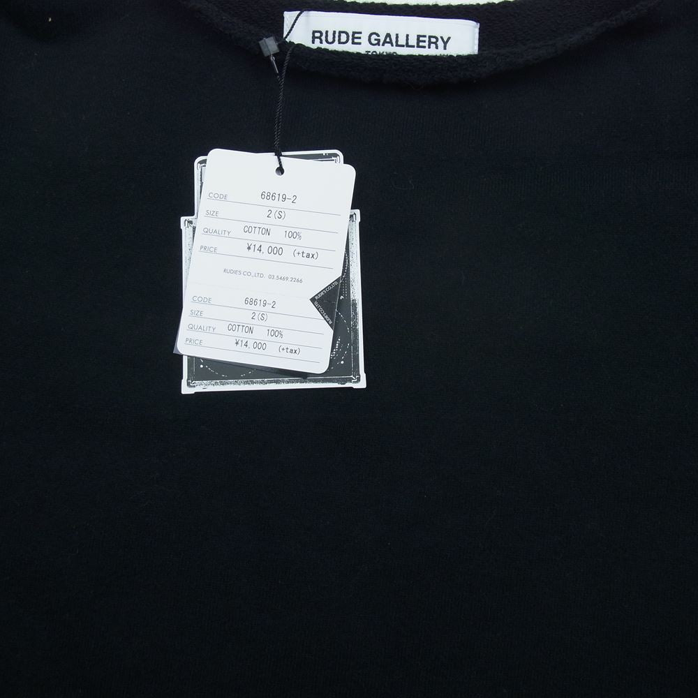 RUDE GALLERY ルードギャラリー 68619-0 RAID CREW NECK L/S レイド クルーネック カットオフ スウェット カットソー ブラック系 S【美品】【中古】