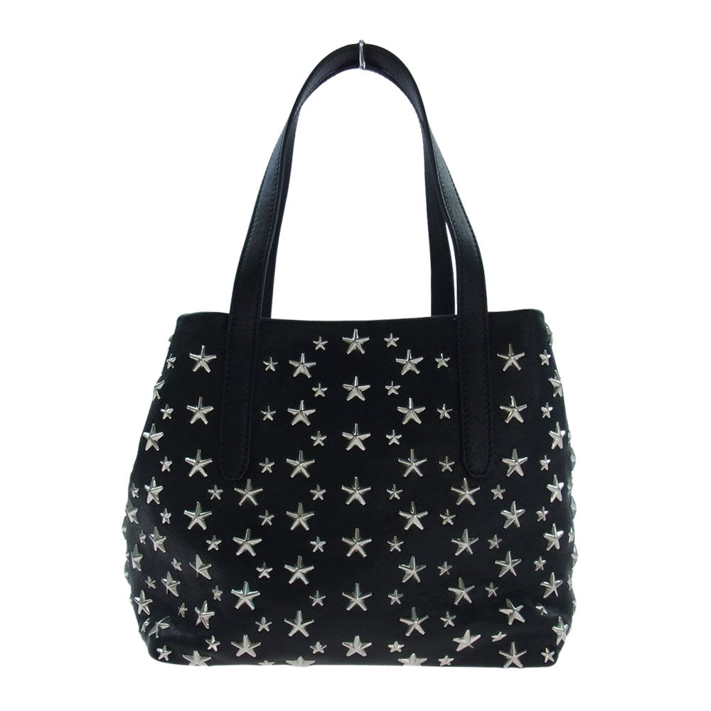 JIMMY CHOO ジミーチュウ SOFIA-S CST ソフィア レザー スター スタッズ ハンド バッグ ブラック系【美品】【中古】