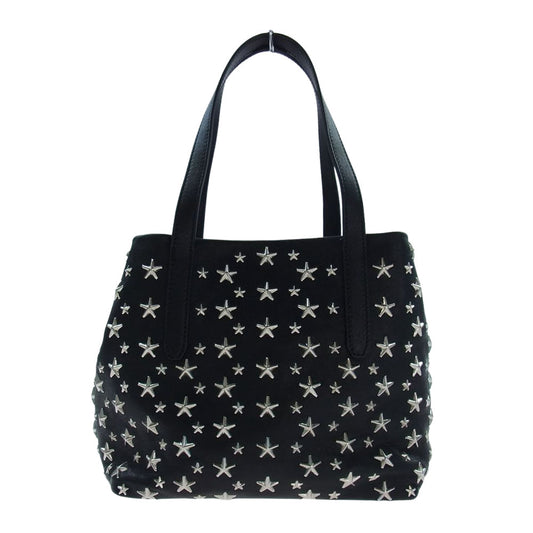 JIMMY CHOO ジミーチュウ SOFIA-S CST ソフィア レザー スター スタッズ ハンド バッグ ブラック系【美品】【中古】