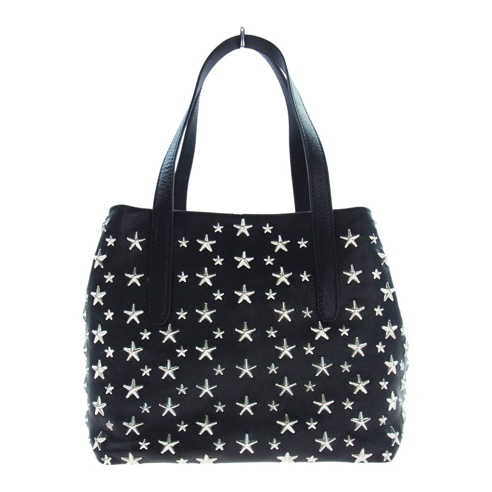 JIMMY CHOO ジミーチュウ SOFIA-S CST ソフィア レザー スター スタッズ ハンド バッグ ブラック系【美品】【中古】