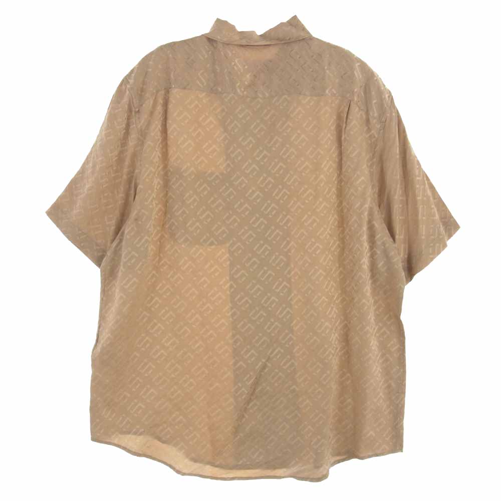 Supreme シュプリーム 22SS  Tonal Monogram Silk S/S Shirt トーナル モノグラム シルク 半袖シャツ  ベージュ系 M【新古品】【未使用】【中古】