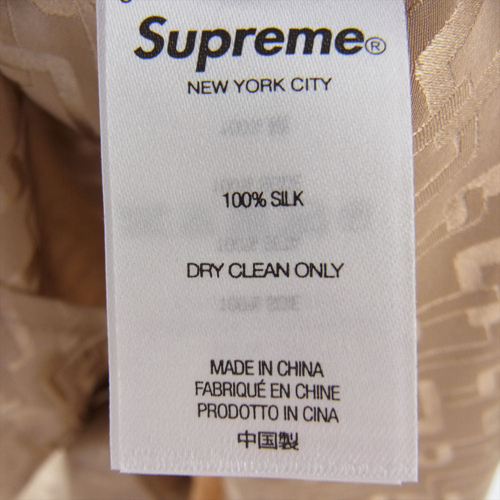 Supreme シュプリーム 22SS  Tonal Monogram Silk S/S Shirt トーナル モノグラム シルク 半袖シャツ  ベージュ系 M【新古品】【未使用】【中古】
