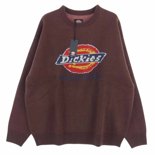 Supreme シュプリーム 22AW × Dickies Sweater ディッキーズ フロントロゴ クルーネック ニットセーター ブラウン系 L【新古品】【未使用】【中古】