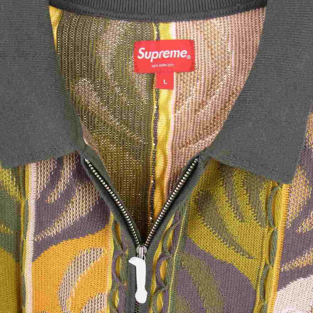 Supreme シュプリーム 22SS  Abstract Textured Zip Up Polo アブストラクト テクスチャード ジップ アップ 半袖 ポロ シャツ マルチカラー系 L【新古品】【未使用】【中古】