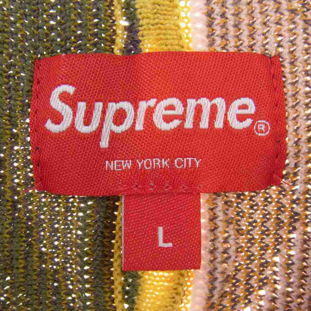 Supreme シュプリーム 22SS  Abstract Textured Zip Up Polo アブストラクト テクスチャード ジップ アップ 半袖 ポロ シャツ マルチカラー系 L【新古品】【未使用】【中古】