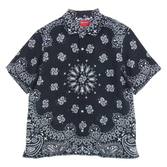 Supreme シュプリーム 21SS  Bandana Silk S/S Shirt バンダナ ペイズリー シルク シャツ 半袖 シャツ ブラック系 M【新古品】【未使用】【中古】