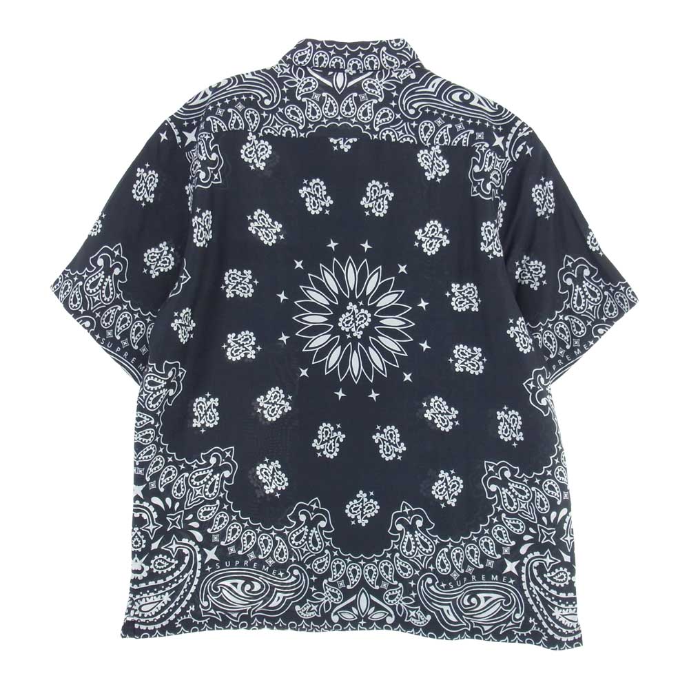Supreme シュプリーム 21SS  Bandana Silk S/S Shirt バンダナ ペイズリー シルク シャツ 半袖 シャツ ブラック系 M【新古品】【未使用】【中古】