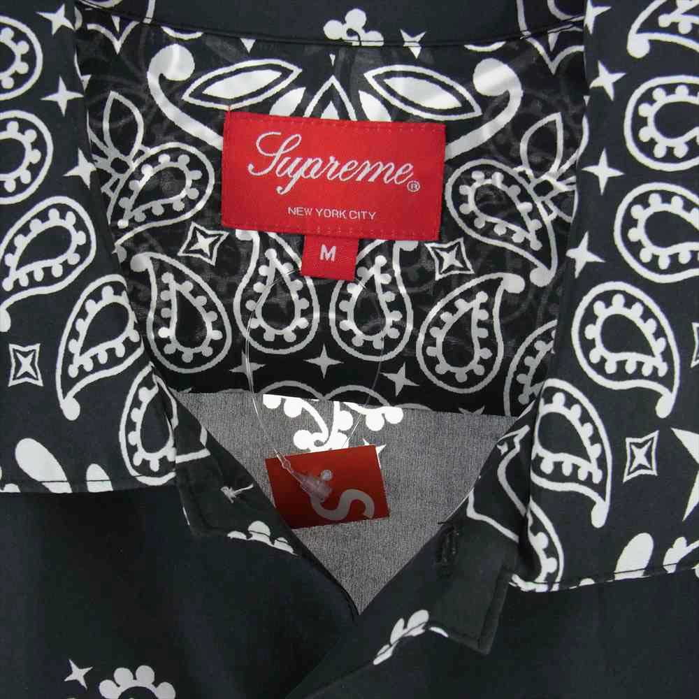 Supreme シュプリーム 21SS  Bandana Silk S/S Shirt バンダナ ペイズリー シルク シャツ 半袖 シャツ ブラック系 M【新古品】【未使用】【中古】