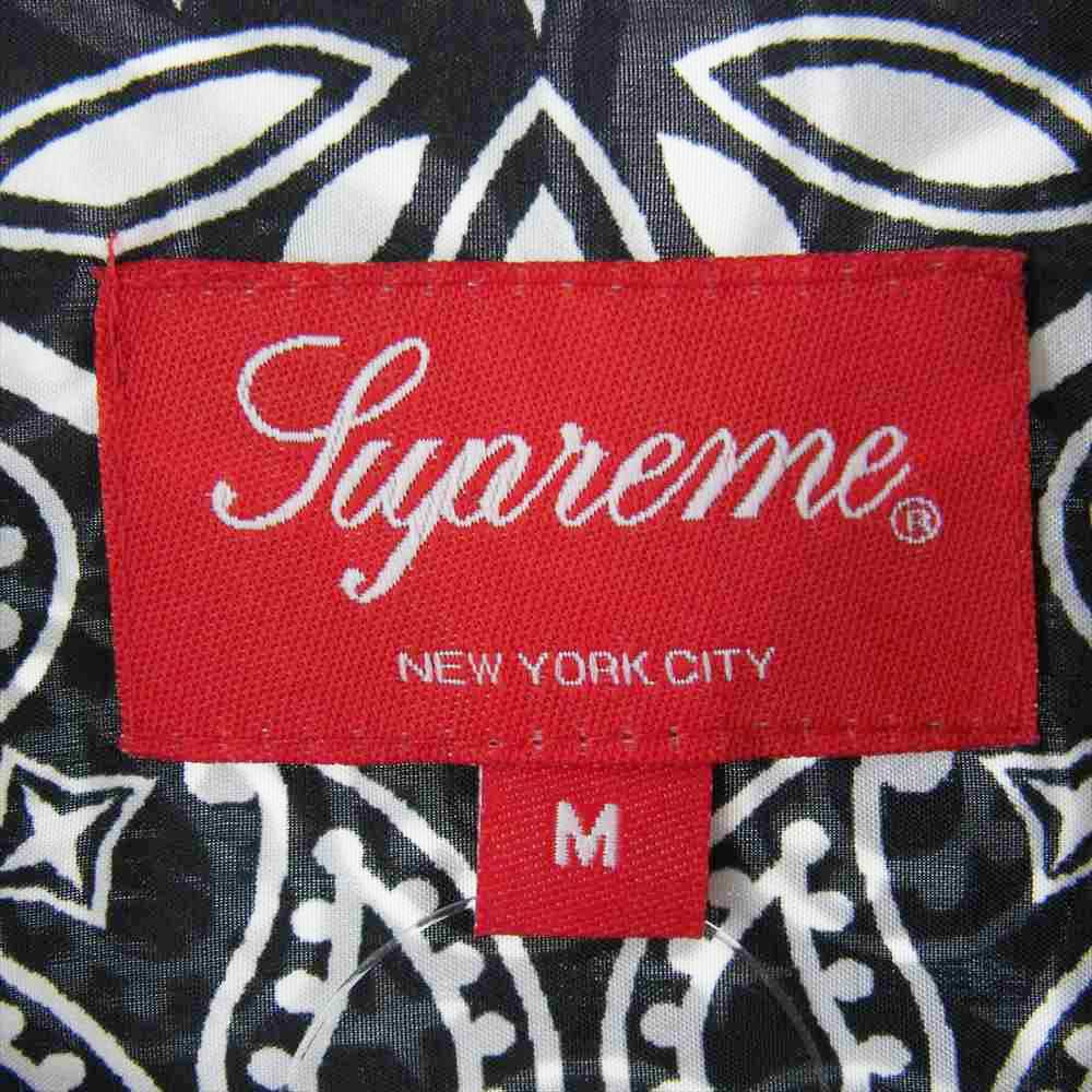 Supreme シュプリーム 21SS  Bandana Silk S/S Shirt バンダナ ペイズリー シルク シャツ 半袖 シャツ ブラック系 M【新古品】【未使用】【中古】