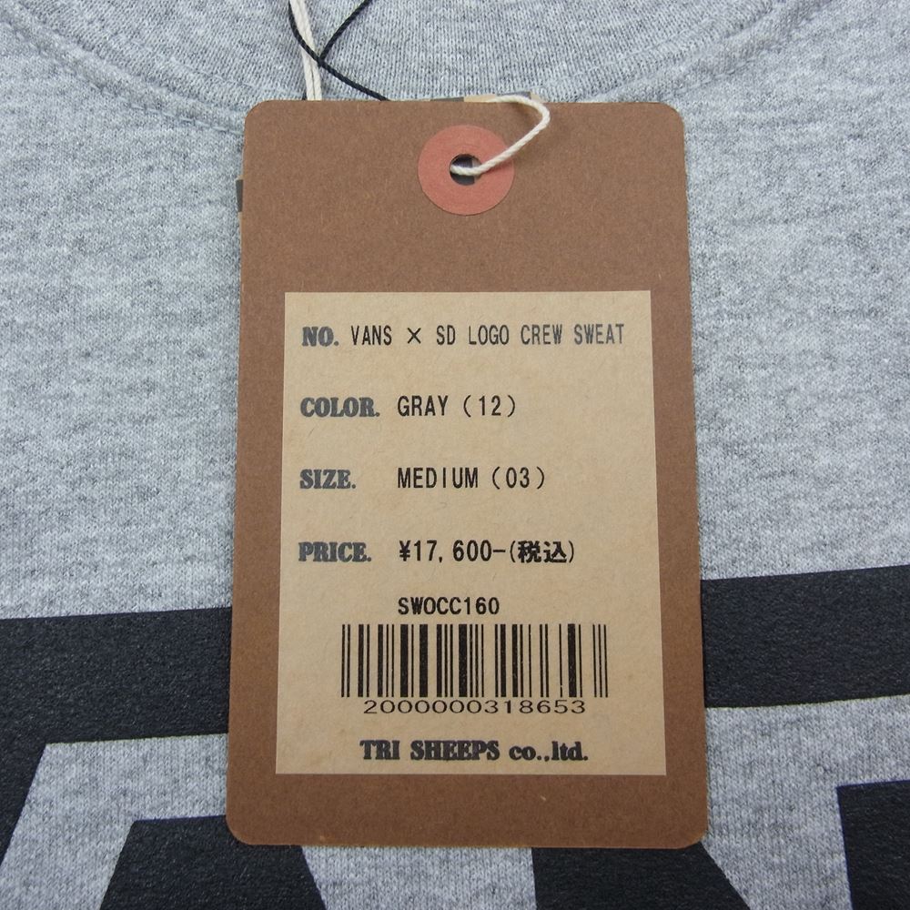 STANDARD CALIFORNIA スタンダードカリフォルニア VANS × SD Logo Sweat Standard California バンズ スタンダードカリフォルニア 20周年 スウェット  グレー系 M【新古品】【未使用】【中古】
