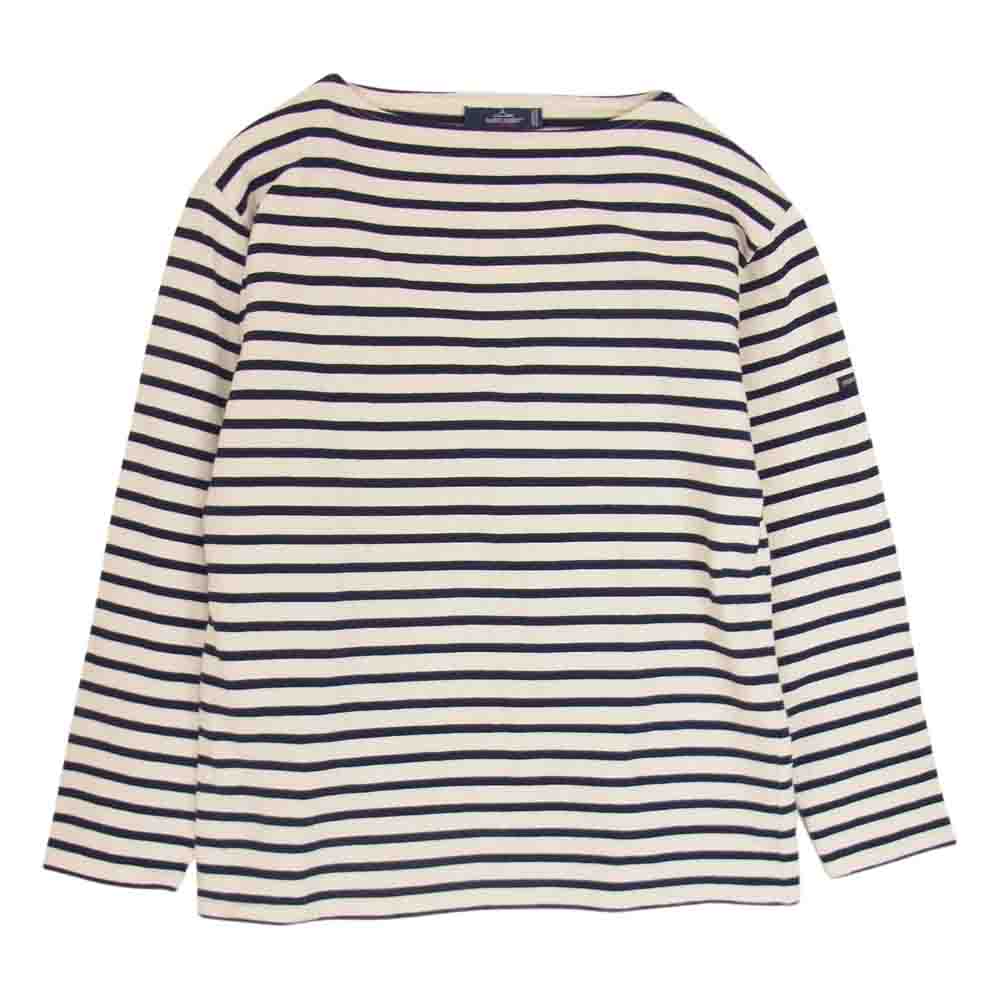 SAINT JAMES セントジェームス 長袖 ボーダー柄 バスクシャツ カットソー  ネイビー系 40【中古】