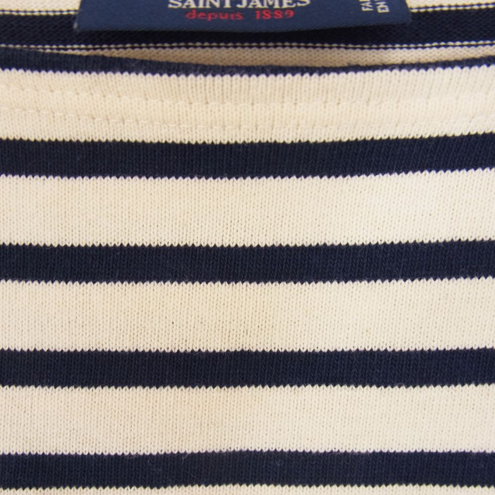SAINT JAMES セントジェームス 長袖 ボーダー柄 バスクシャツ カットソー  ネイビー系 40【中古】