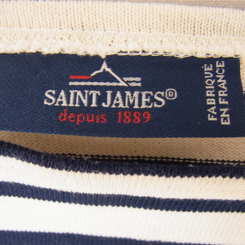 SAINT JAMES セントジェームス 長袖 ボーダー柄 バスクシャツ カットソー ネイビー系 40【中古】