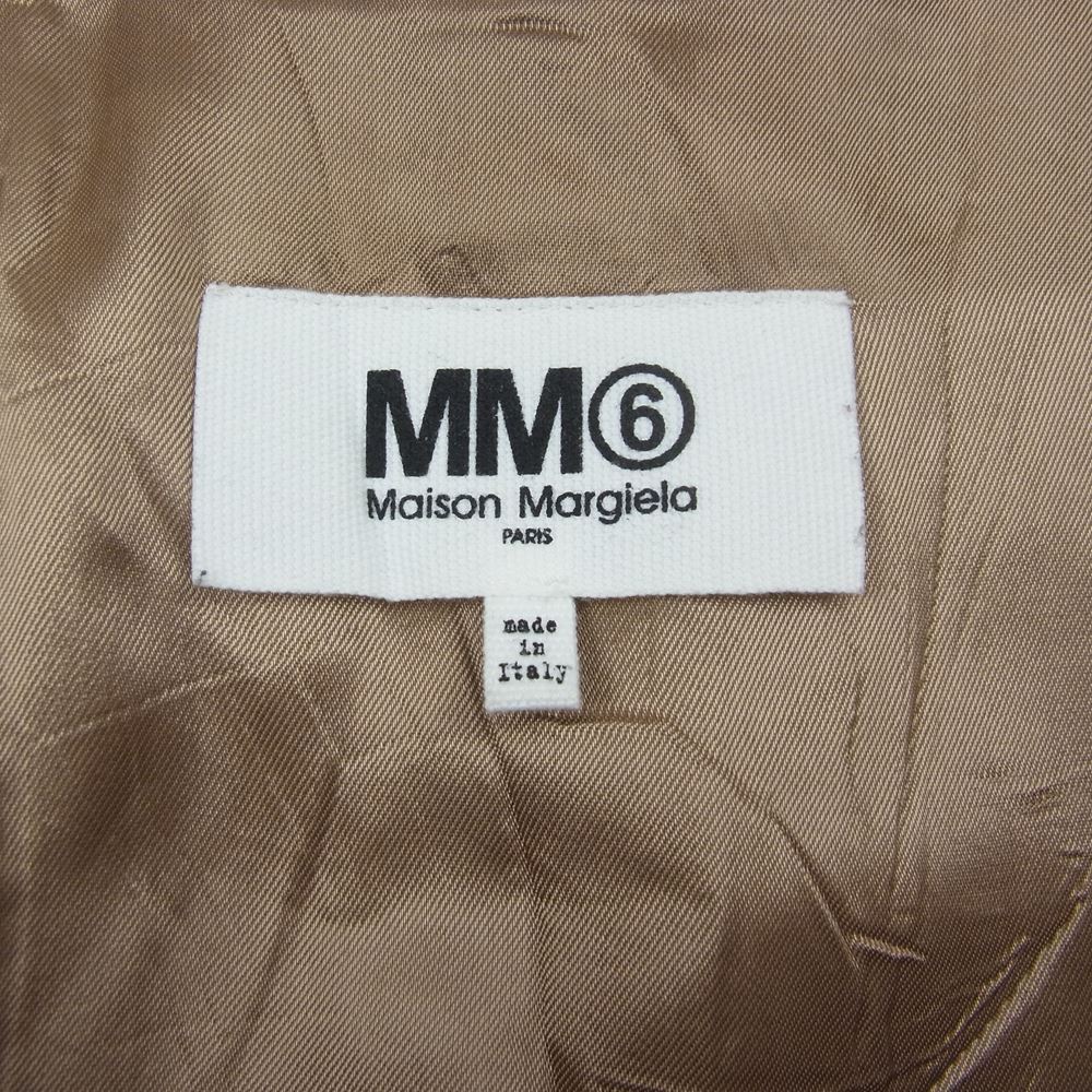 MAISON MARGIELA メゾンマルジェラ MM6 エムエムシックス 20AW S32CU0140 シワ加工 Vネック サイドスリット ロング ワンピース ベージュ系 36【中古】