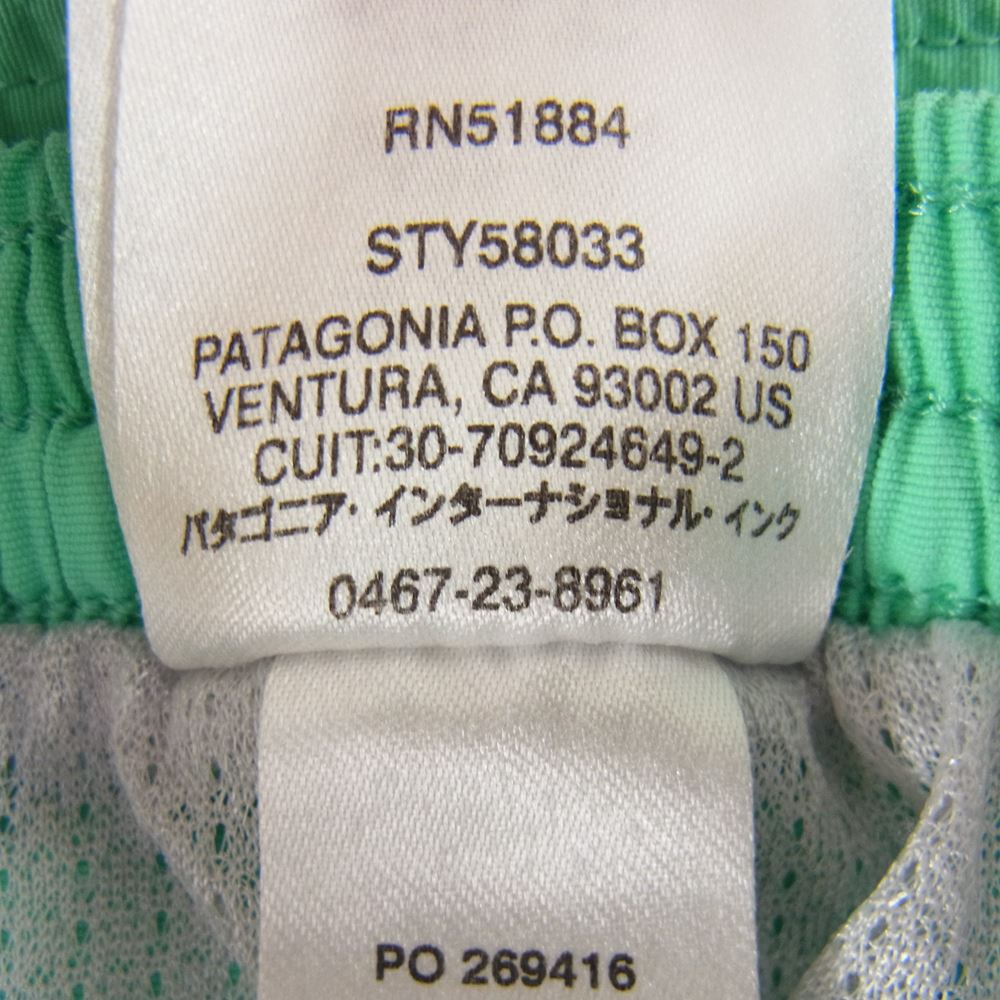 patagonia パタゴニア STY58033 Baggies Longs バギーズ ロングス ショーツ グリーン系 XS【中古】