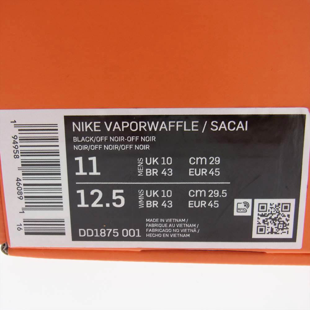 NIKE ナイキ DD1875-001 × sacai VAPOR WAFFLE Black And Gum サカイ ヴェイパーワッフル ブラックアンドガム ローカット スニーカー ブラック系  29.0cm【中古】