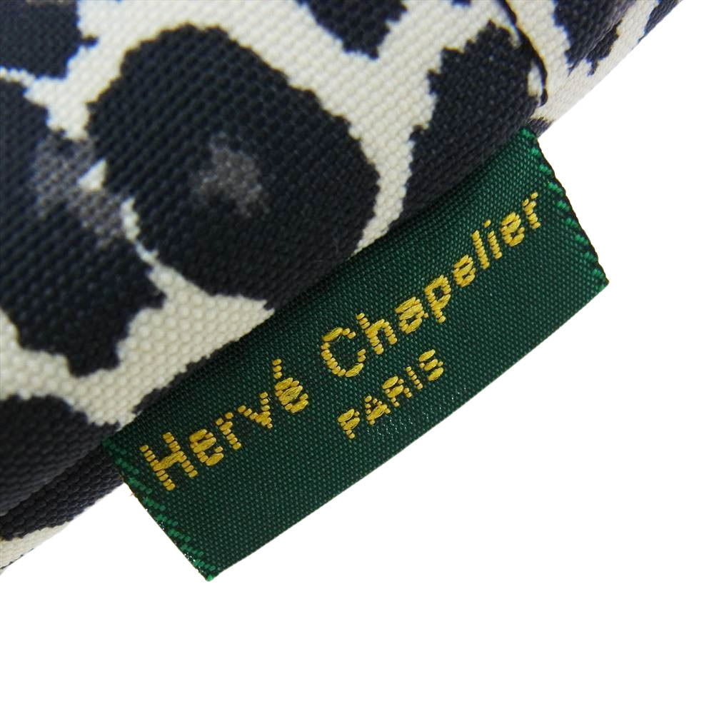 Herve Chapelier エルベ・シャプリエ 1927F ナイロン 舟型 ショルダーバッグ XS レオパード マルチカラー系【美品】【中古】