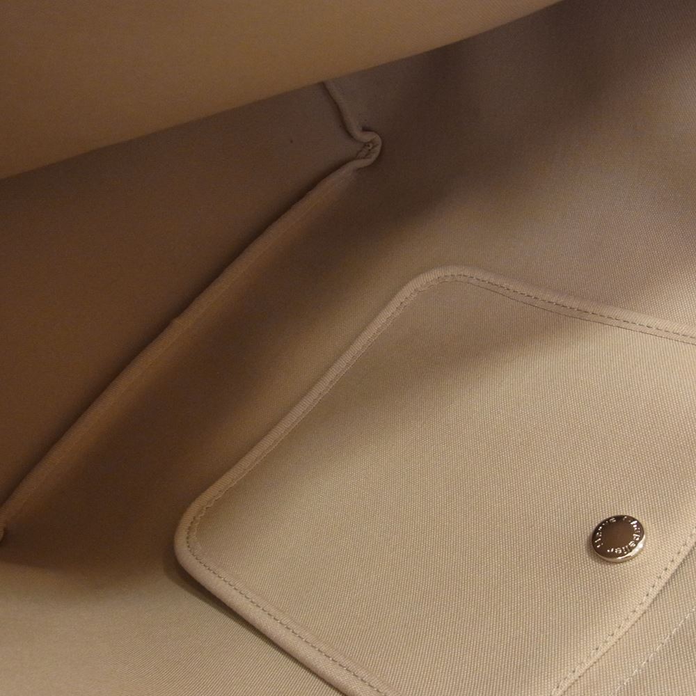 Herve Chapelier エルベ・シャプリエ 708GP コーテッド キャンバス スクエアトート バッグ トープ×ゴールド ブラウン系【美品】【中古】