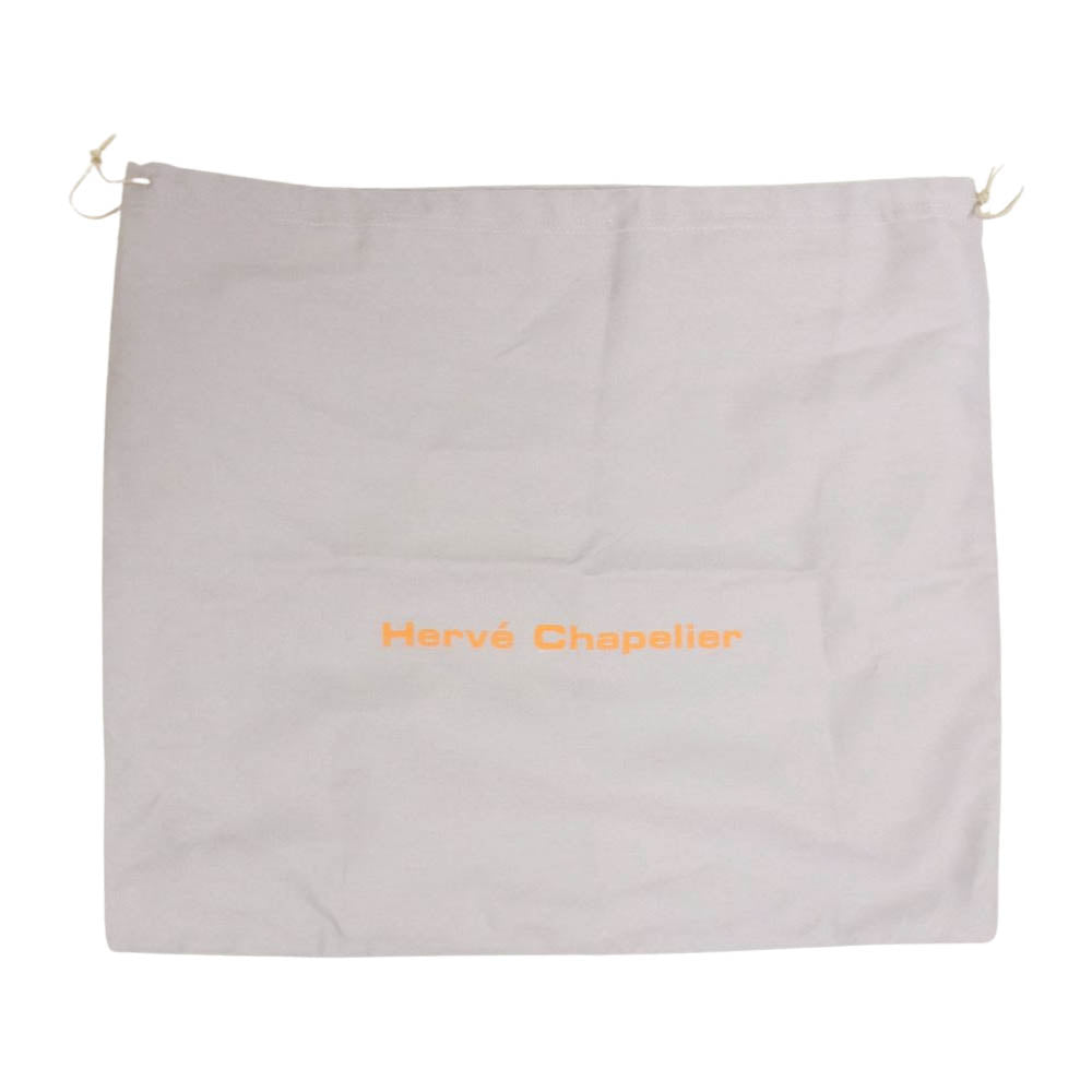 Herve Chapelier エルベ・シャプリエ 708GP コーテッド キャンバス スクエアトート バッグ トープ×ゴールド ブラウン系【美品】【中古】