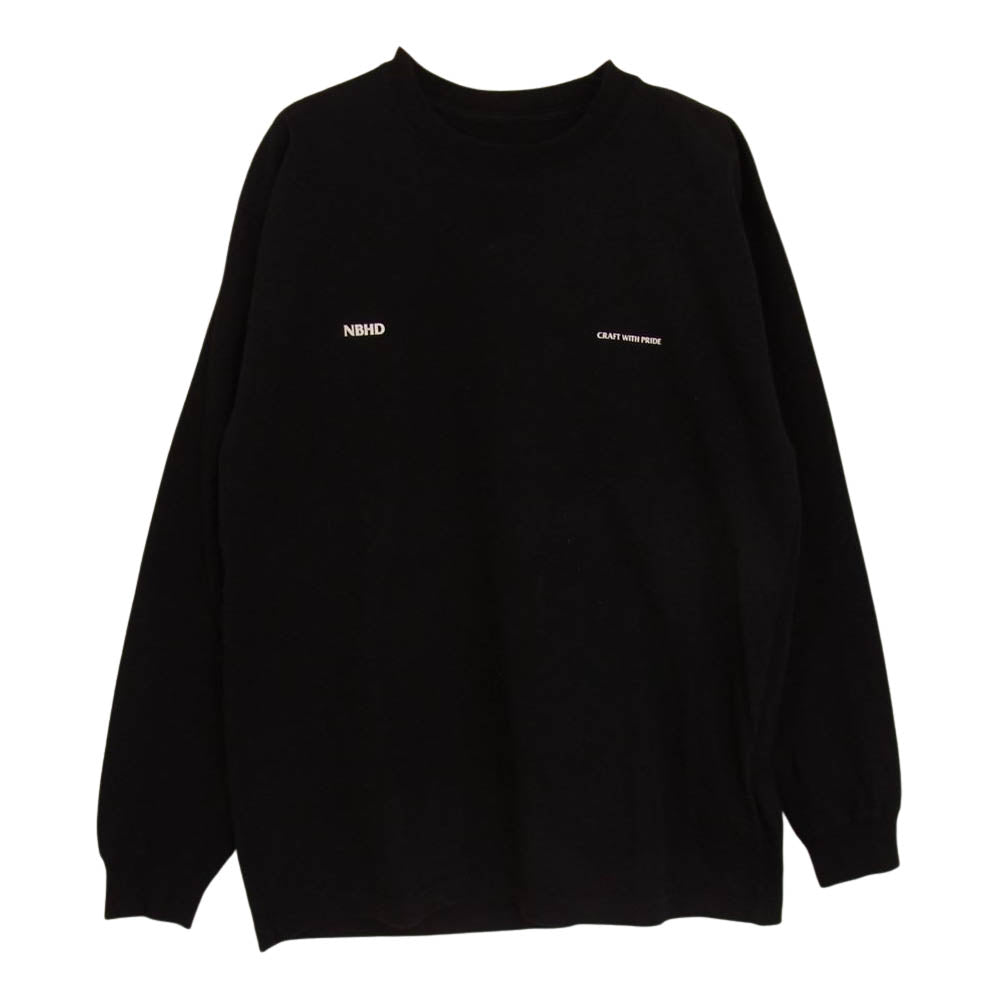 NEIGHBORHOOD ネイバーフッド ロゴ プリント ロングスリーブ Tシャツ カットソー 長袖 ブラック系 S【中古】