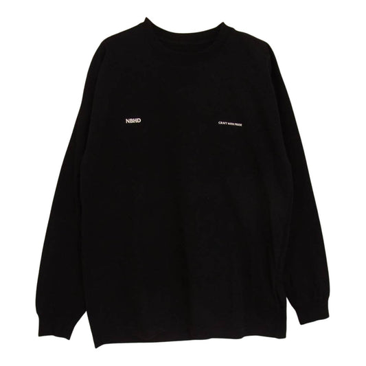 NEIGHBORHOOD ネイバーフッド ロゴ プリント ロングスリーブ Tシャツ カットソー 長袖 ブラック系 S【中古】