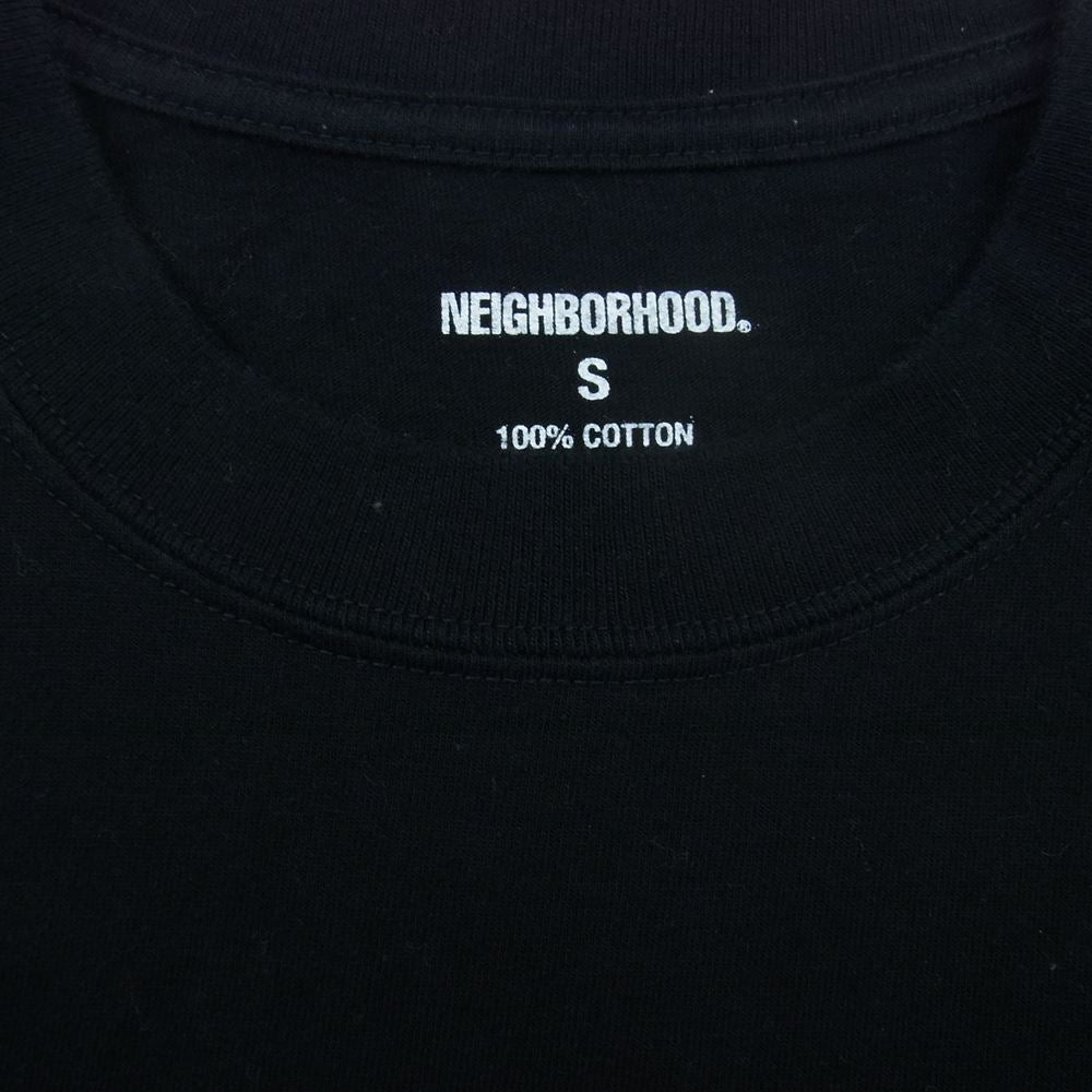 NEIGHBORHOOD ネイバーフッド フロント ロゴ プリント ロングスリーブ  Tシャツ カットソー 長袖 ブラック系 S【中古】