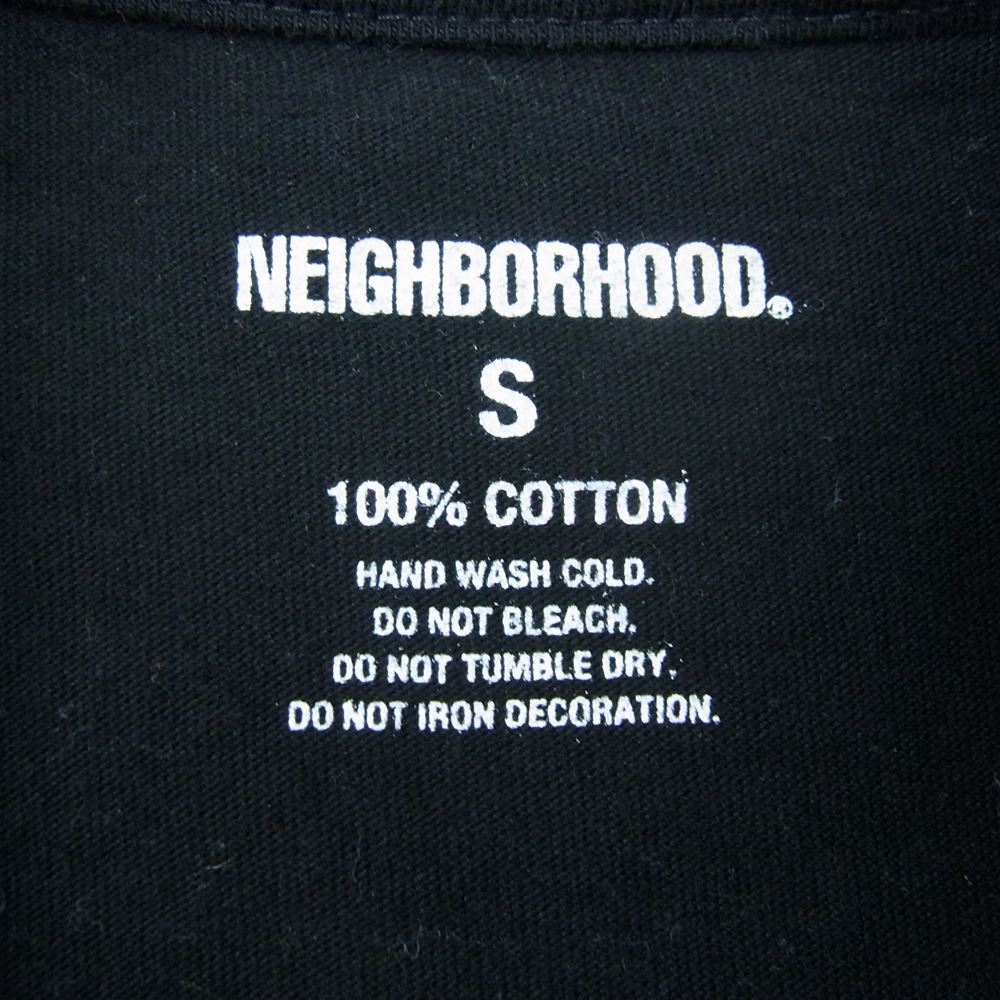 NEIGHBORHOOD ネイバーフッド フロント ロゴ プリント ロングスリーブ  Tシャツ カットソー 長袖 ブラック系 S【中古】