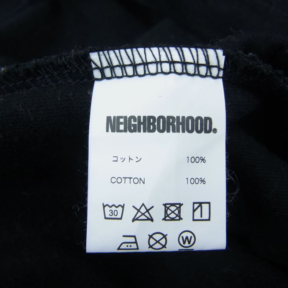 NEIGHBORHOOD ネイバーフッド フロント ロゴ プリント ロングスリーブ  Tシャツ カットソー 長袖 ブラック系 S【中古】
