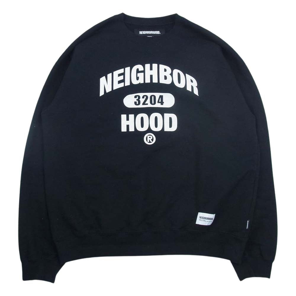 NEIGHBORHOOD ネイバーフッド 23SS 231FPNH-CSM01 COLLEGE SWEATSHIRT LS プリント スウェット ブラック系 M【中古】