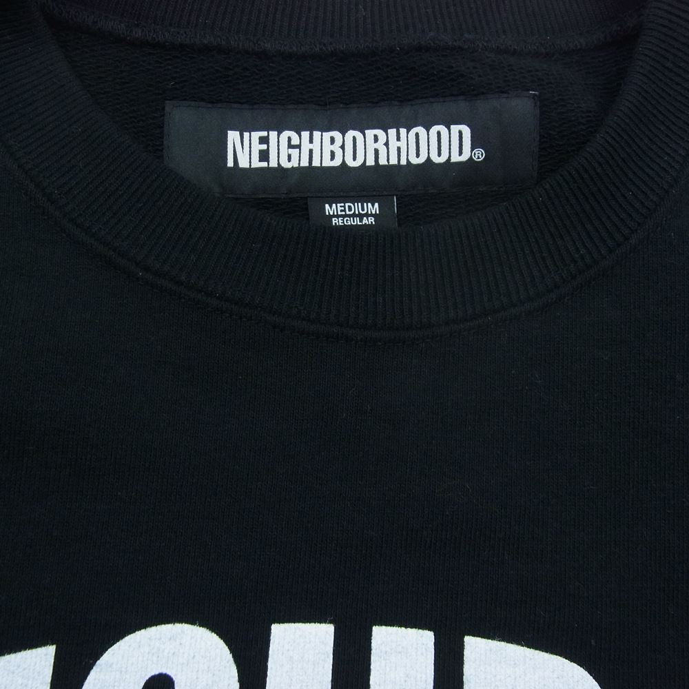 NEIGHBORHOOD ネイバーフッド 23SS 231FPNH-CSM01 COLLEGE SWEATSHIRT LS プリント スウェット ブラック系 M【中古】