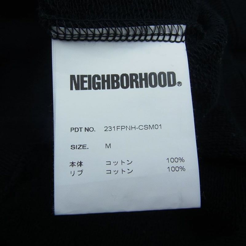 NEIGHBORHOOD ネイバーフッド 23SS 231FPNH-CSM01 COLLEGE SWEATSHIRT LS プリント スウェット ブラック系 M【中古】