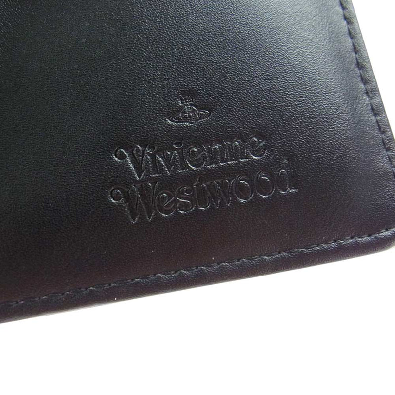 Vivienne Westwood ヴィヴィアンウエストウッド オーブ ORB 二つ折り がま口 ウォレット 財布 ブラック系【中古】