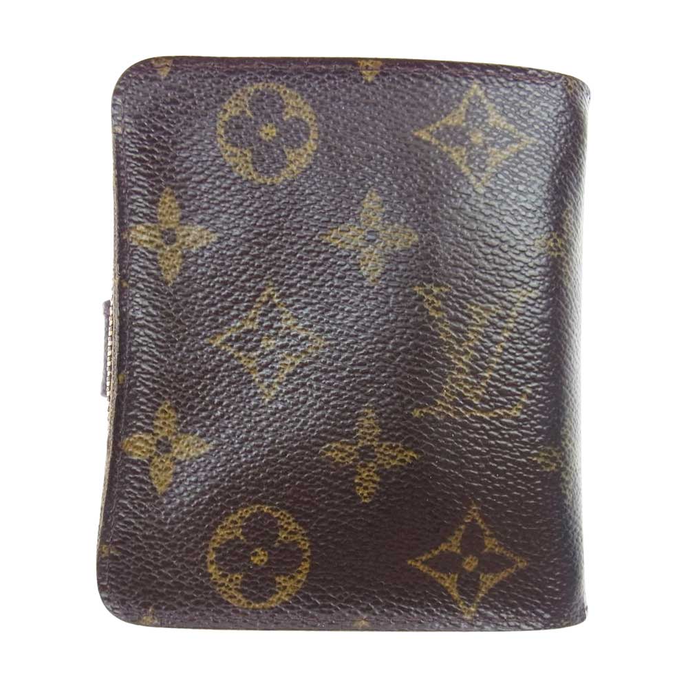 LOUIS VUITTON ルイ・ヴィトン M61667 モノグラム コンパクト ジップ 二つ折り ウォレット 財布 ブラウン系【中古】