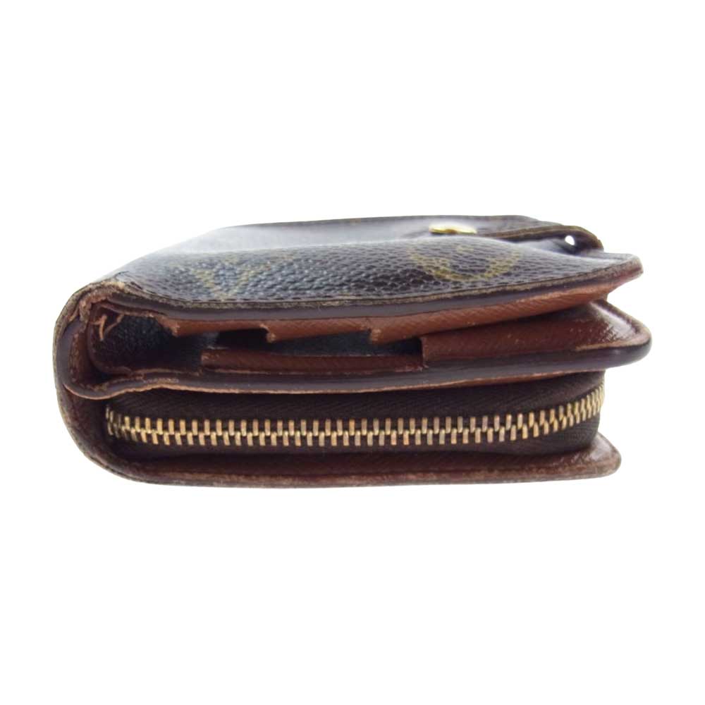 LOUIS VUITTON ルイ・ヴィトン M61667 モノグラム コンパクト ジップ 二つ折り ウォレット 財布 ブラウン系【中古】