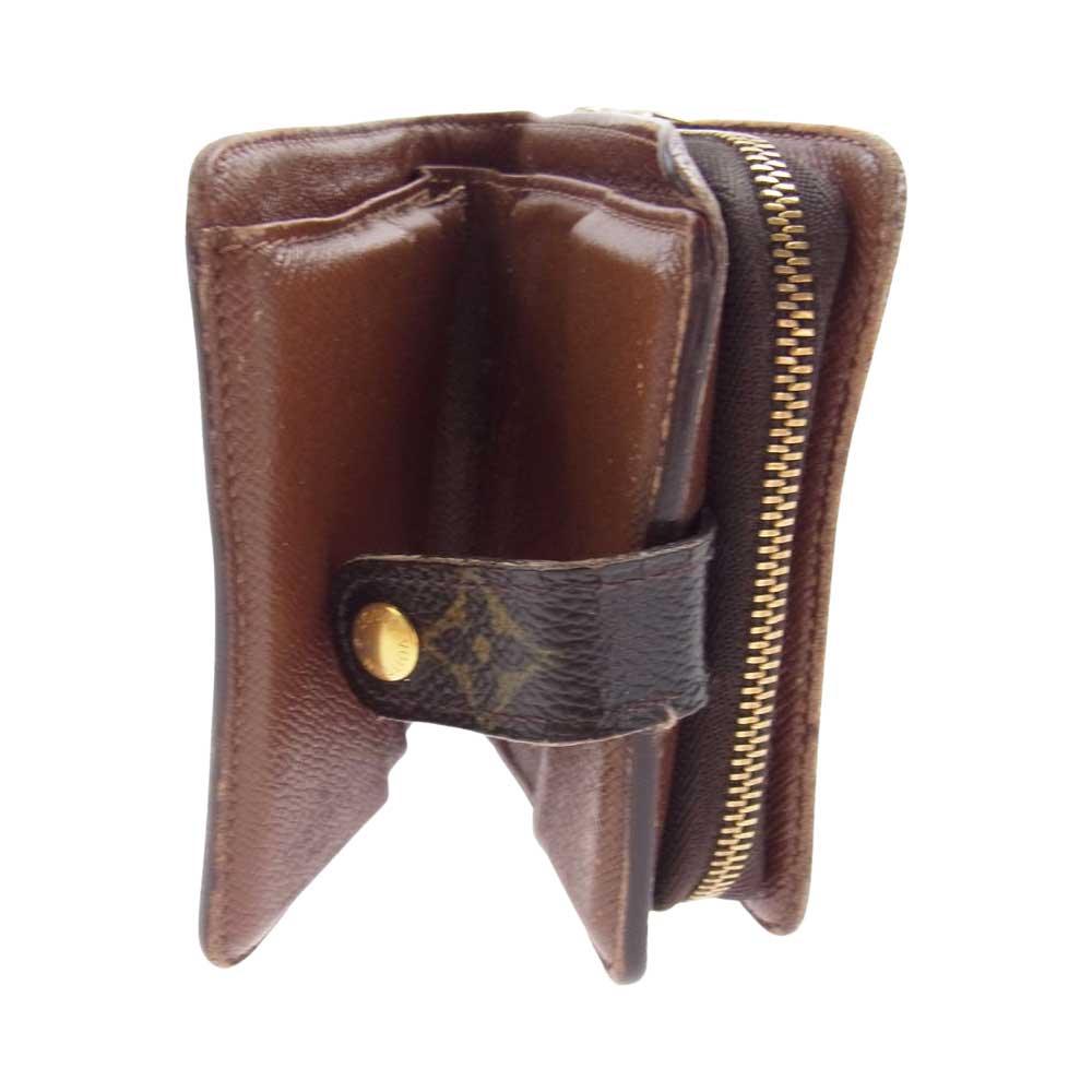 LOUIS VUITTON ルイ・ヴィトン M61667 モノグラム コンパクト ジップ 二つ折り ウォレット 財布 ブラウン系【中古】