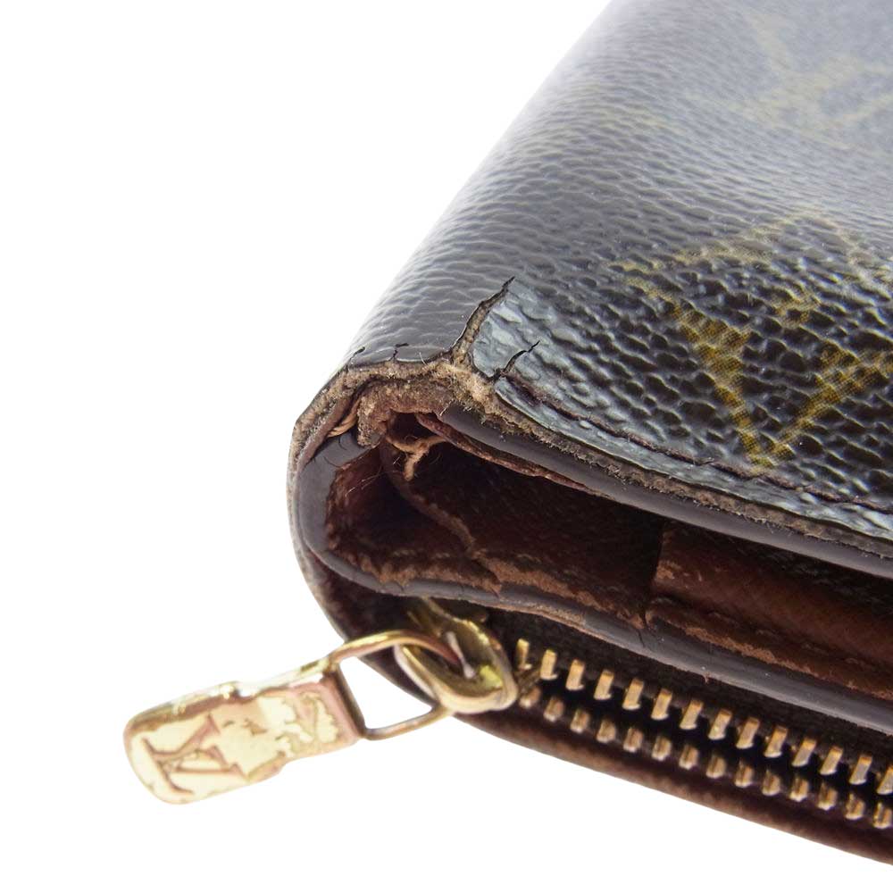 LOUIS VUITTON ルイ・ヴィトン M61667 モノグラム コンパクト ジップ 二つ折り ウォレット 財布 ブラウン系【中古】