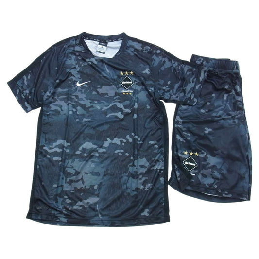 F.C.R.B. エフシーアールビー F.C.Real Bristol × NIKE ナイキ トレーニング シャツ ショーツ セット アップ 迷彩 ブラック系 グレー系 M【中古】