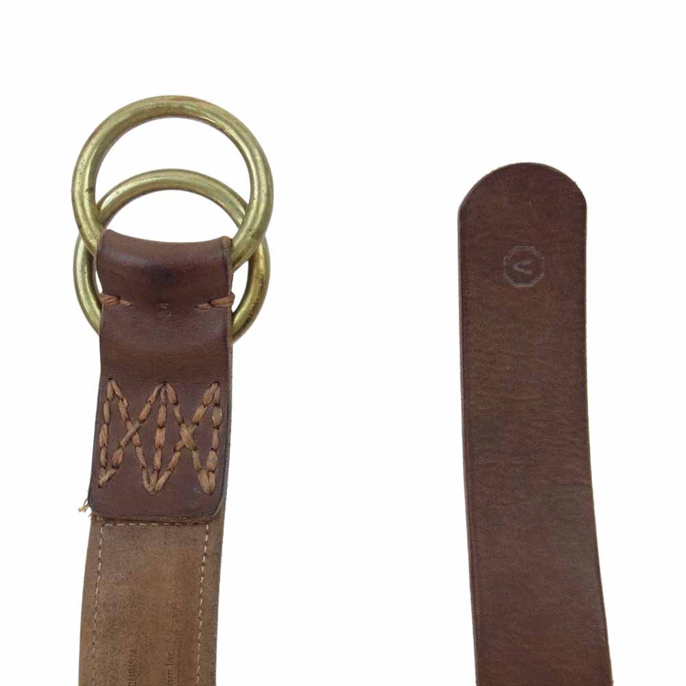 VISVIM ビズビム 14AW  DOUBLE RING BELT MAYAN 民族柄 ダブルリング レザー ベルト  マルチカラー系【中古】